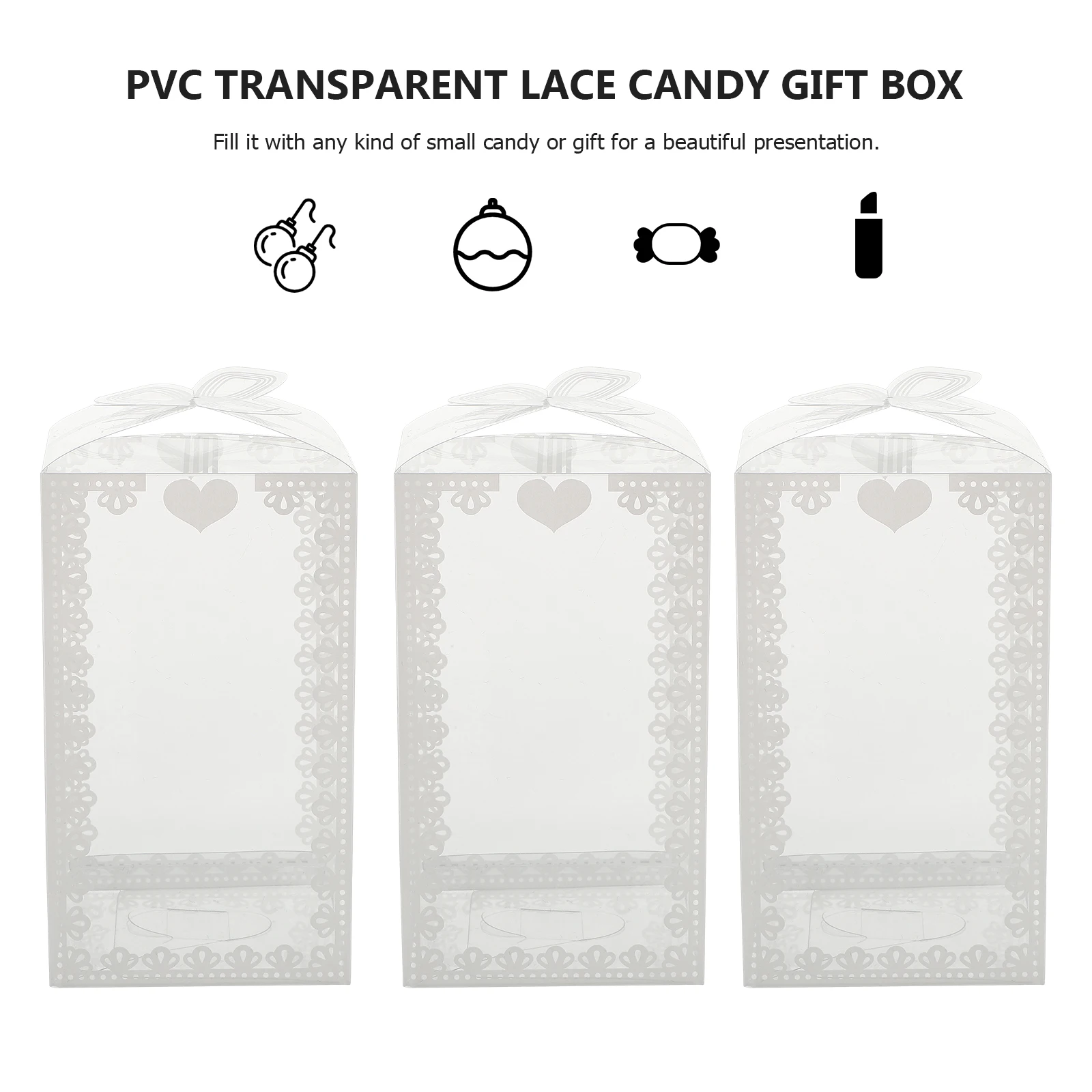 

50 Pcs Boxes Transparent PVC Containers Rectangular C y Packaging Boxes Holders Packaging Solutions Party Favors