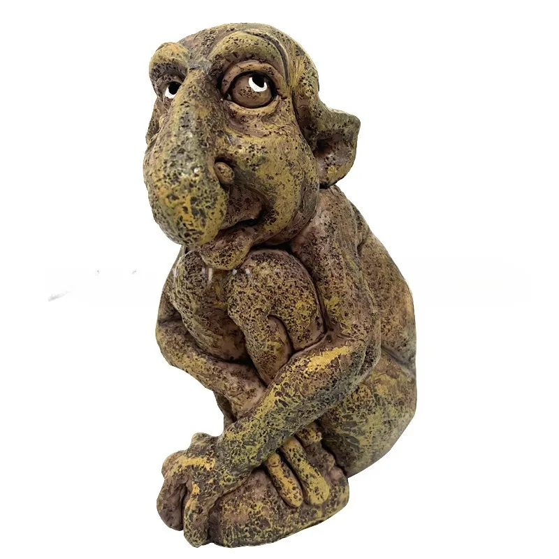 Microscopic Garden Crafts Gothic Sculpture Cast Stone Troll Resin Stone Statue Ghost Resin Crafts Ornament