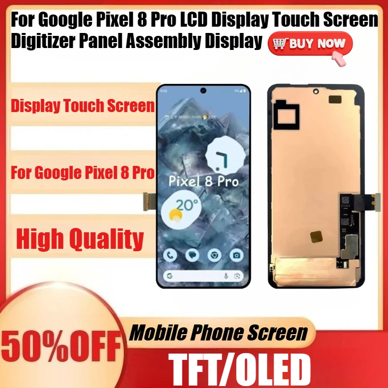 New TFT/OLED Quality For Google Pixel 8 Pro LCD Display Touch Screen Digitizer Panel Assembly Display OLED With Fingerprint