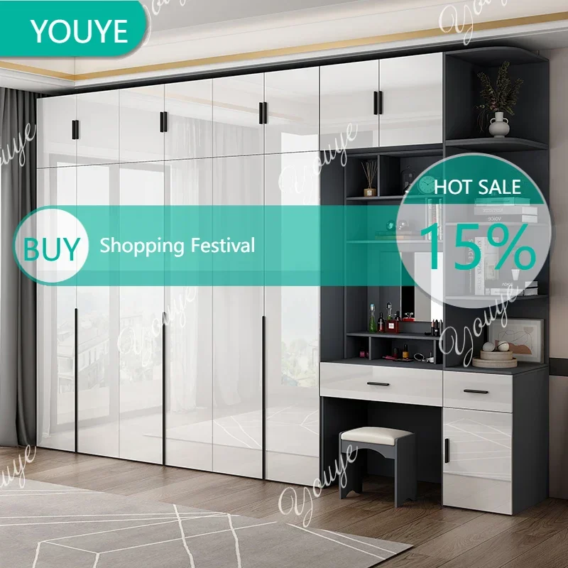 

H-XM Low Price Doors Wardrobes Mirror Medium Clothes Wooden Open Wardrobes Storage Armoire Cheap Armario Armable De Ropa Furnitu