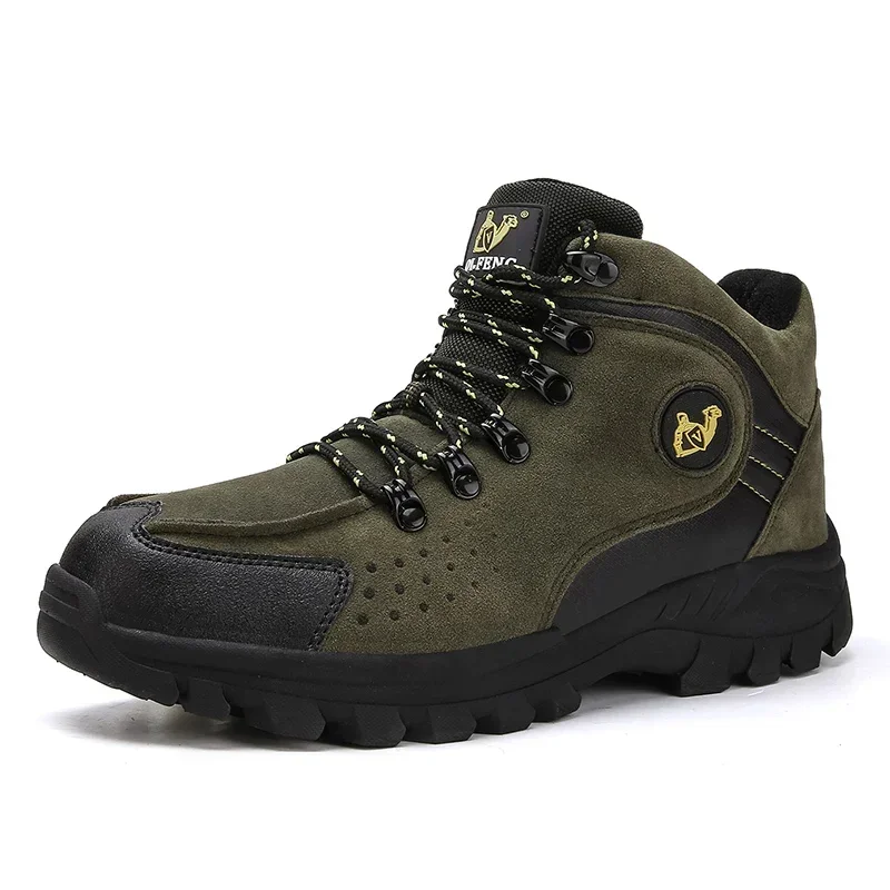 Botas de nieve cálidas de felpa para hombre, botines de senderismo antideslizantes impermeables para exteriores, talla 47, Invierno