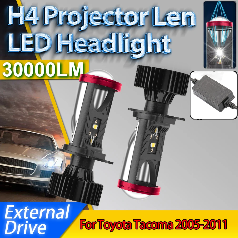 

High Quality 30000LM HB2 Headlamp External Drive H4 Headlight 300W Turbo With Projector Lens For Toyota Tacoma 2005 2006-2011