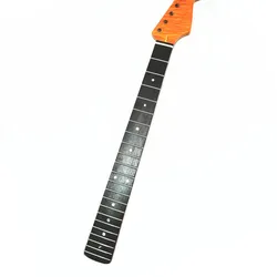 Disado 21 22 Frets Tiger Flame Maple Electric Guitar Neck Rosewood Fretboard Inlay Dots Guitar Accessories Parts