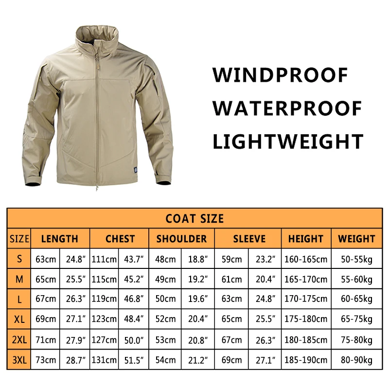 HAN WILD New Lightweight Jacket Airsoft Tactical Jacket Men Combat Waterproof Breathable Bomber Jackets Casual Hiking Coat