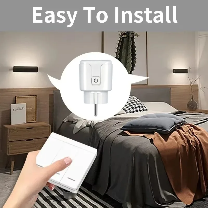 433Mhz Wireless Remote Control Switch AC220V 15A EU FR Standard Socket Electric Plug Electrical Outlets For Smart Home Light