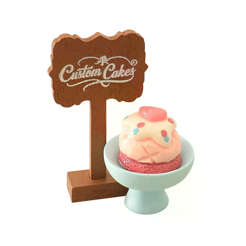 3Pcs/set Cute Miniature Food Toy Dollhouse Mini Dessert Pan Cake Stand Fruit Tray Model For Doll Kitchen Accessories