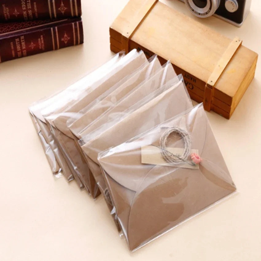 5pack/lot Retro Kraft Paper Handmade with envelope Greeting Card Christmas New Year Card Birthday handmade wedding