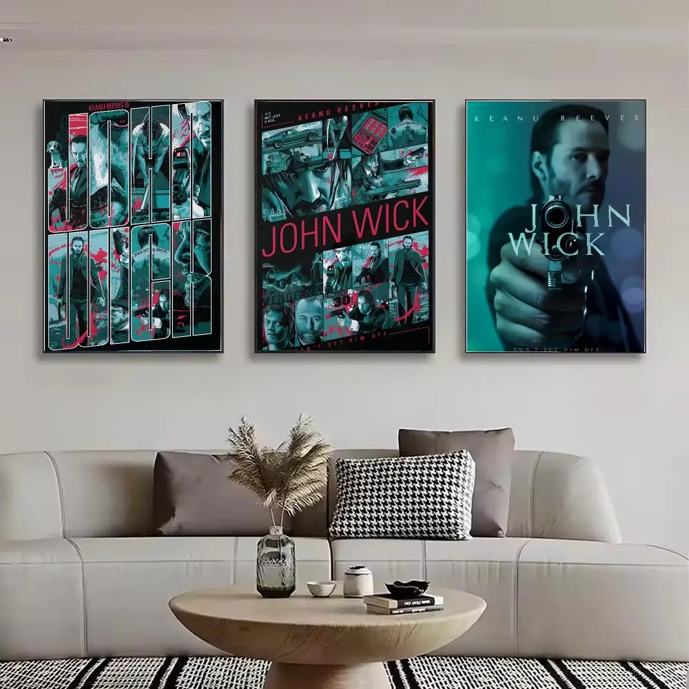 Film J-John W-Wick Baba Yaga Painting Calligraphy Stylish Canvas Poster Wall Art for Bedroom Living Room Study Home Decor Gift