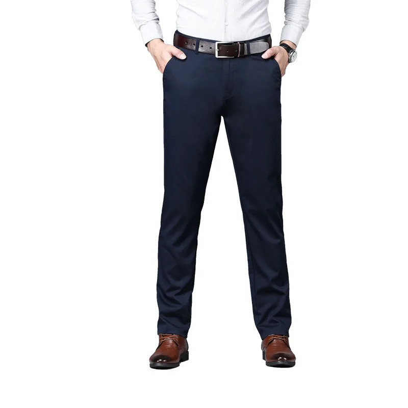 

Stylish Zipper Men's Business Casual Pants Comfortable Straight Slim Dress Pants Adult Gentleman Comfortable Loose Advanced