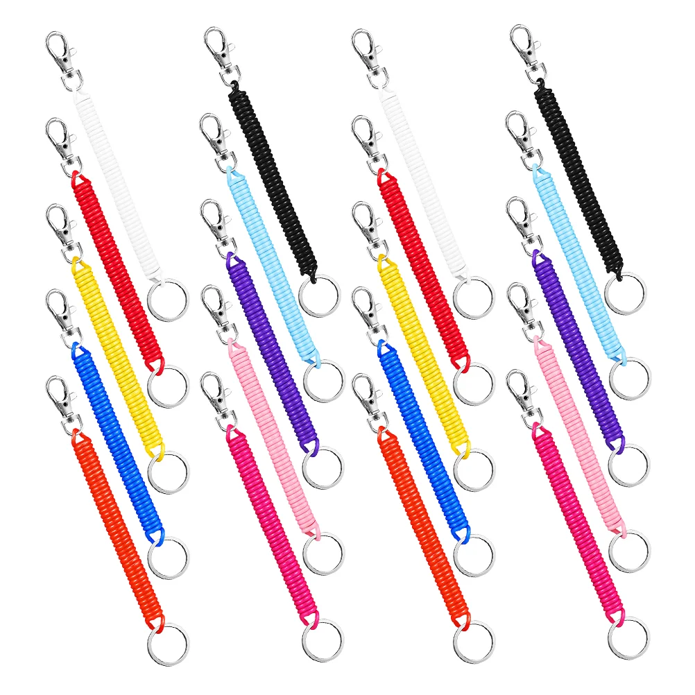 

20 Pcs Spring Keychain Lanyards Outdoor Rope Leash for Purse Coil Plastic Wrist