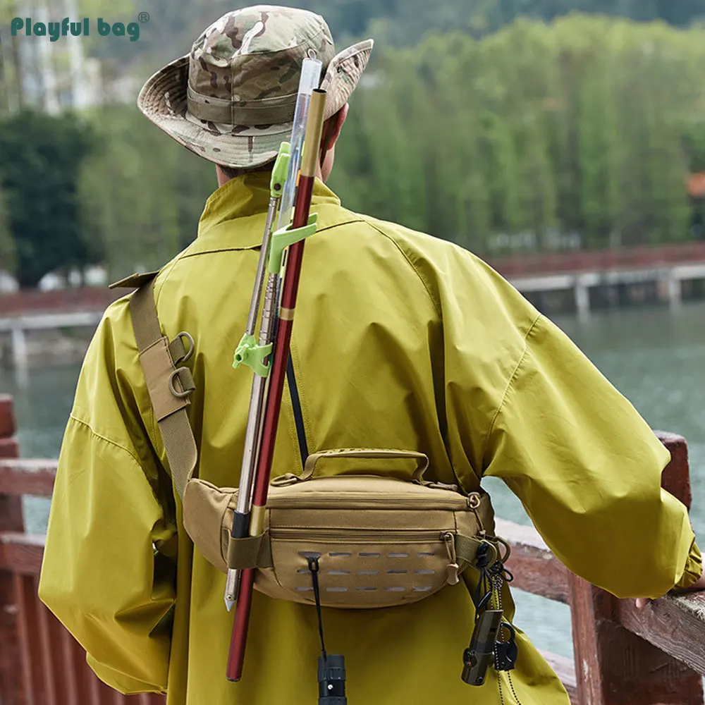 Riñonera táctica MOLLE modular camuflaje woodland resistente - imagen 4