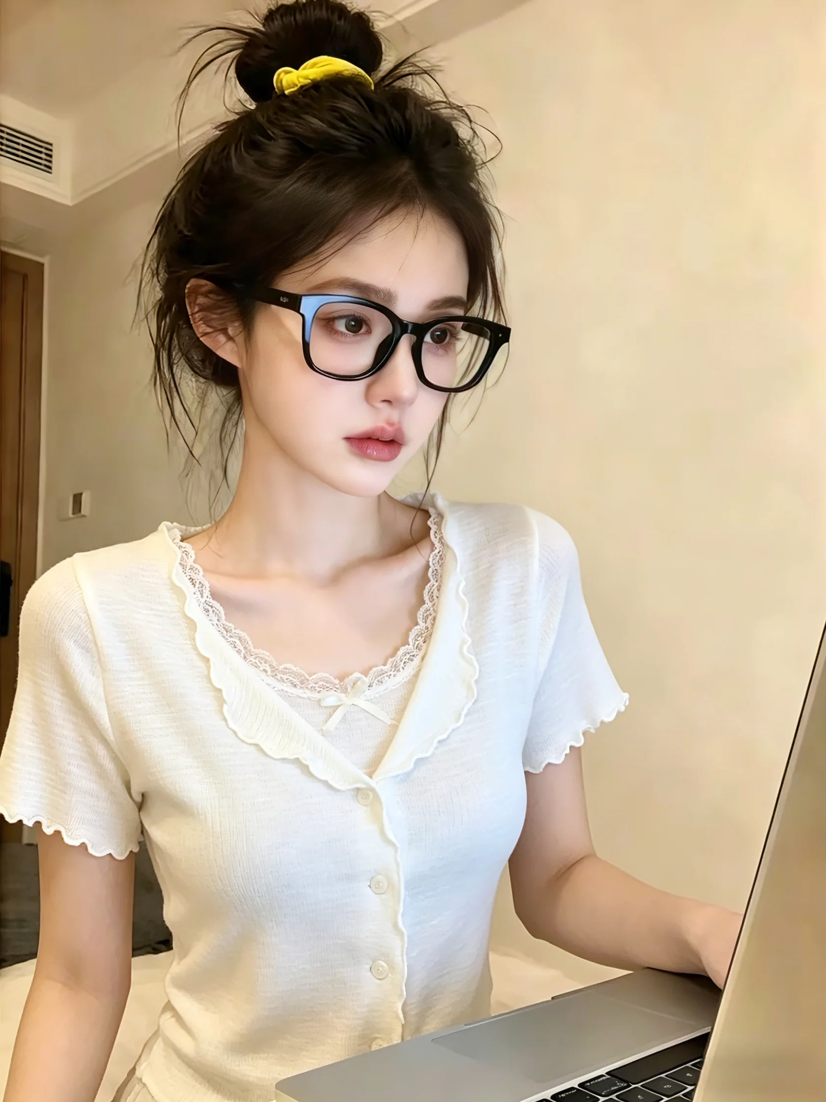 

Lightweight Short Sleeve Knitted Cardigan Women's Summer New Style Gentle Wind Self-Keeping Model Wooden Fake Two-Piece
