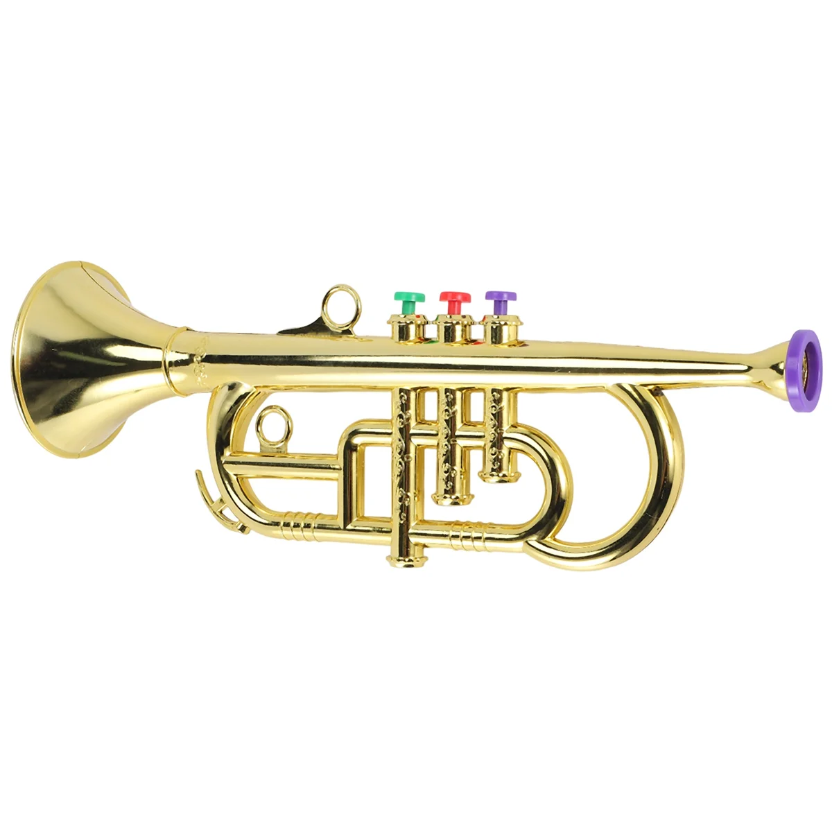 ทรัมเป็ต 3 โทน 3 ปุ่มสีจําลองเล่นมินิดนตรี Wind Instruments สําหรับเด็กวันเกิดของเล่น Gold