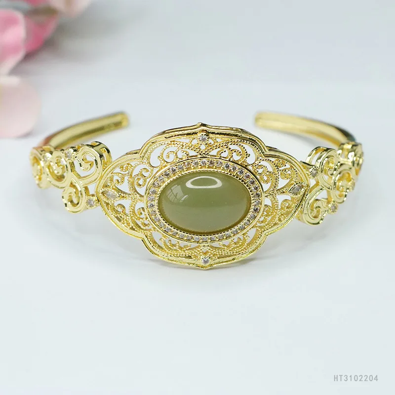 

Браслет из натурального нефрита Хэтянь, голубиное яйцо, полый браслет из нефрита в китайском стиле