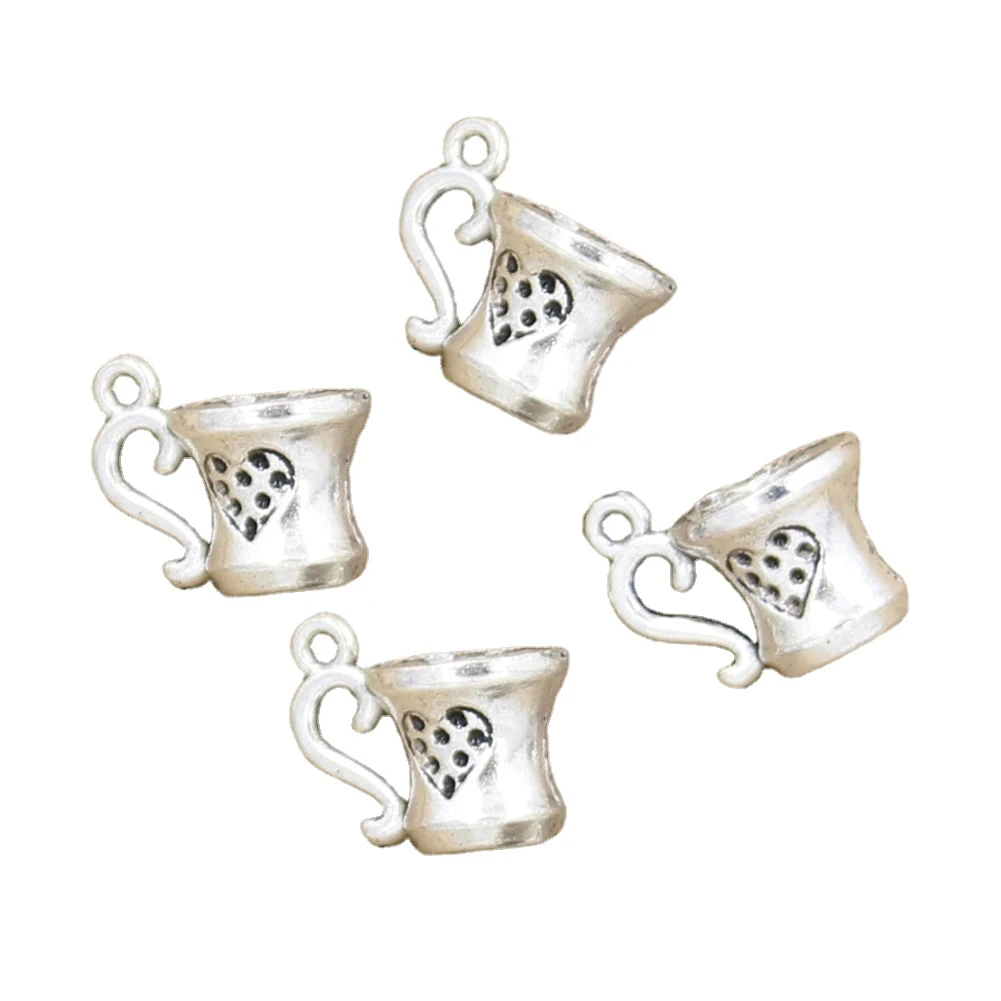 8pcs Charms Teacup 10x15mm Antique Making Pendant fit,Vintage Tibetan Silver color,DIY Handmade Jewelry