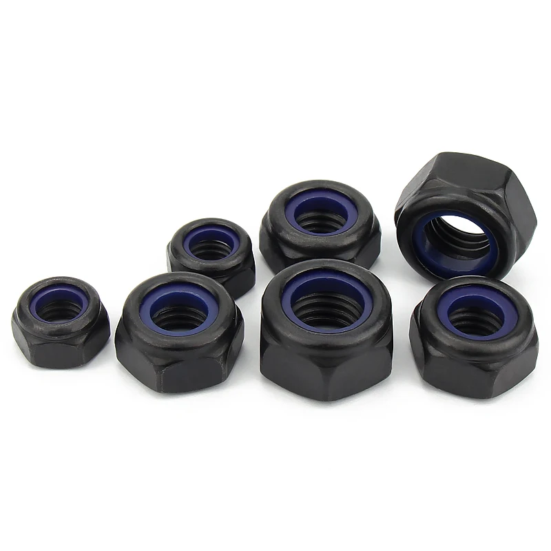 1/5/10/20/50Pcs DIN985 M2-M12 Galvanized Carbon Steel Self-locking Nut Lock Nut Locknut Slip Nylon Hex Nut