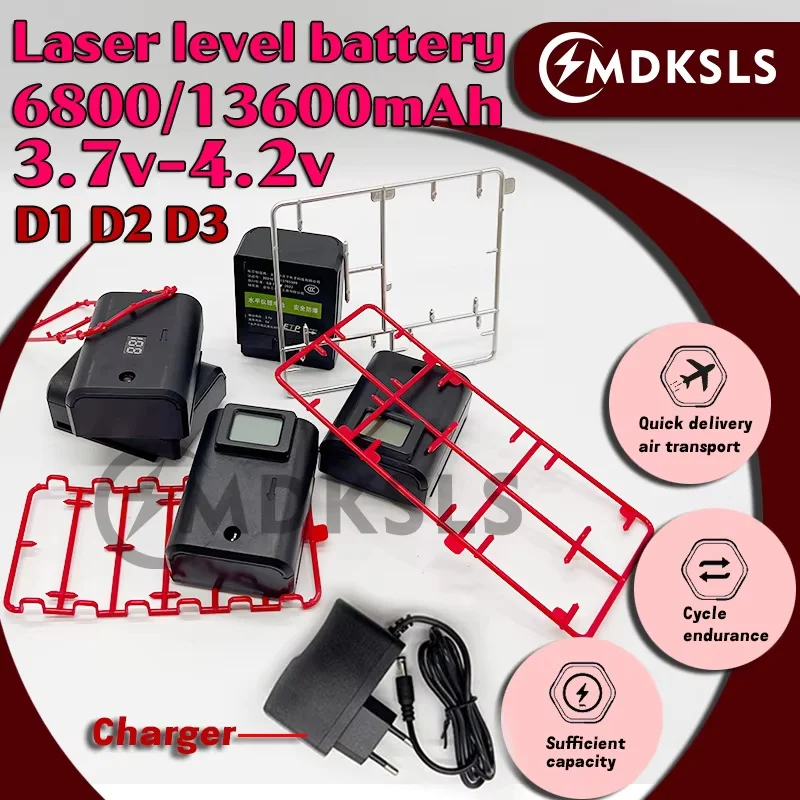 New battery 6800mAh Rechargeable Laser level meter lithium charger Digital Battery 8/12 line/16 line strong green laser level