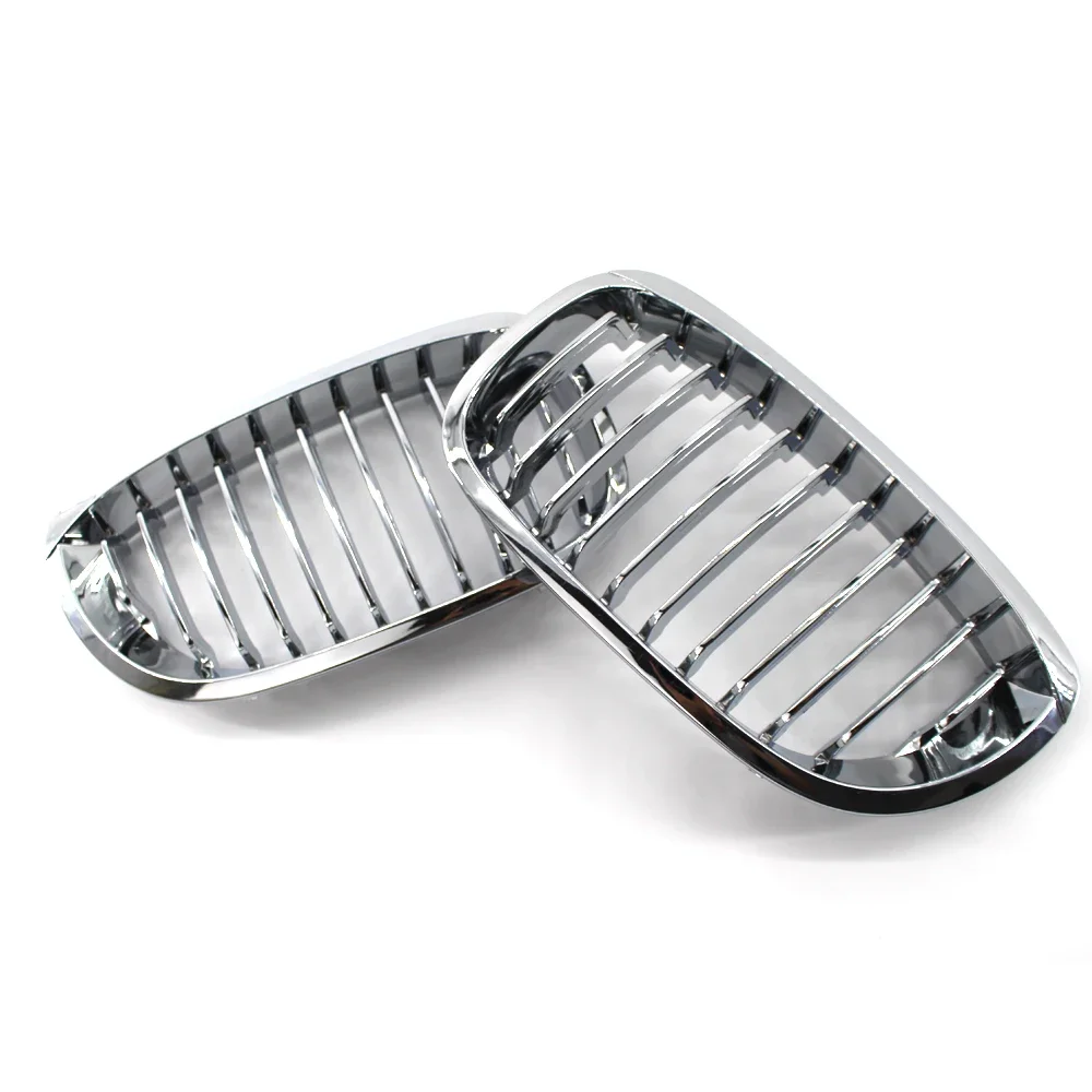 

2 X Silver Car Front Hood Kidney Grilles Grill Replacement 51137064318/51137064317 For BMW E46 Coupe 3 Series 2 Door 2002-2006