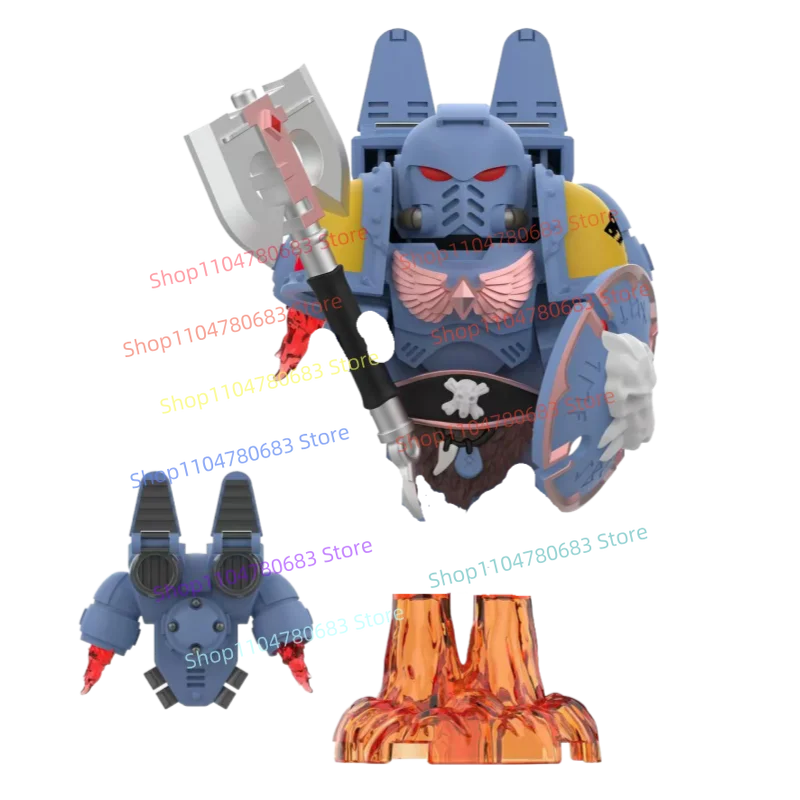 MOC New Building Block Doll Mini Doll Cartoon Animation Game Fighter Armor Toy Gift Ornaments Collection