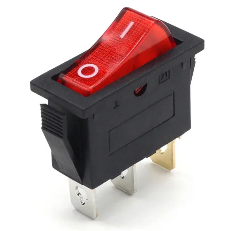 CABE-Mini Boat مفاتيح الروك المضاءة باللون الأحمر 5 قطعة مفاتيح للمواقد الكهربائية 3 دبوس 2 موضع على إيقاف