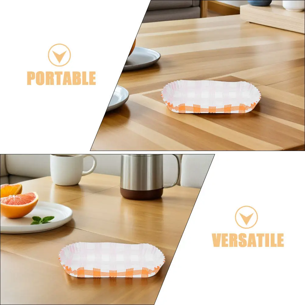300Pcs Paper Hot Dog Tray Disposable Food Holder for Fast Food Snack Serving Bbq Party Concession Stand Hot Dog Holder