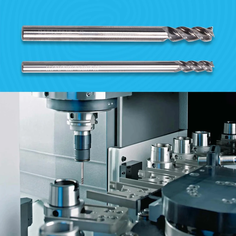 2PCS HSS 4-Flutes High Hardness Steel Straight Shank End Mill For CNC Machine Tools Metal Processing Milling Cutter