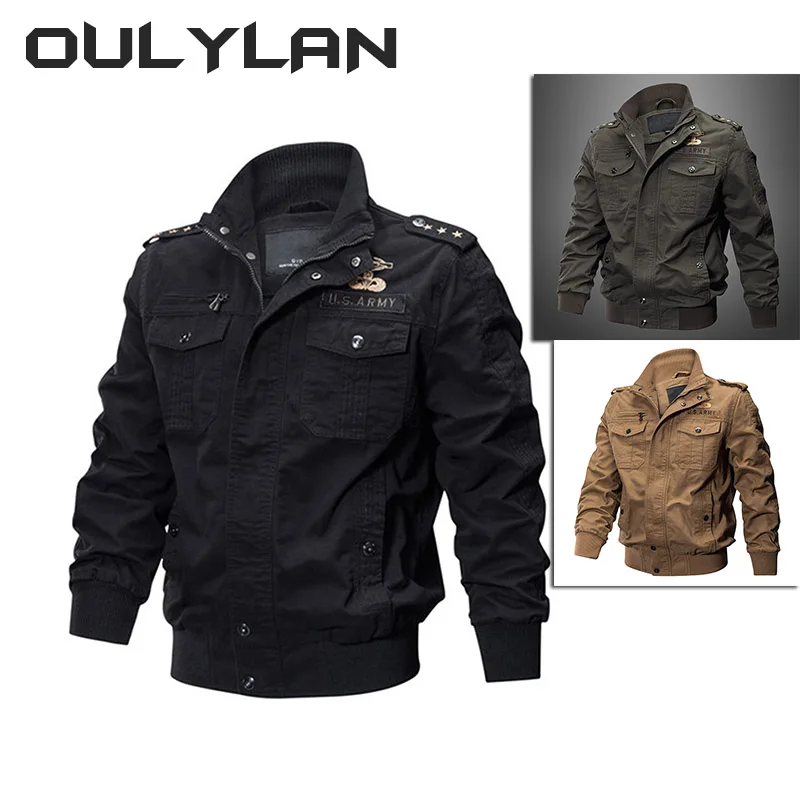 2024 Jacket NEW Stand-collar Motorcycle Outwear Men\'s Military Uniform, Special Forces Pilot Jacket, Tactical Coat