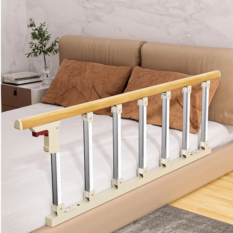 Foldable Bedside Handrail Reinforced Thick Grip Wear-Resistant Safety Rail Pinch-Free Button Handle Durable Senior Support