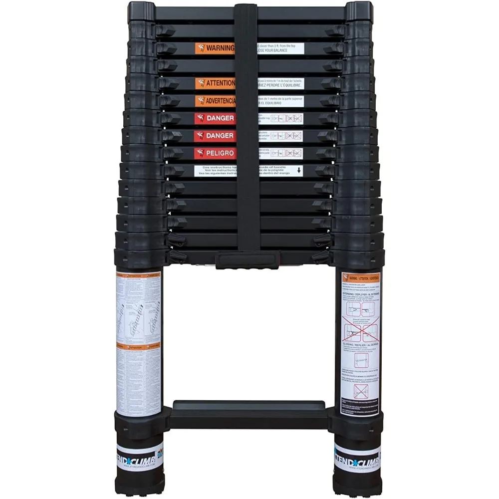 

Contractor Series 155+/300 Aluminum Telescoping Ladder 15.5 Ft Extension Ladder Certified ANSI Type 1A-300lbs Combo