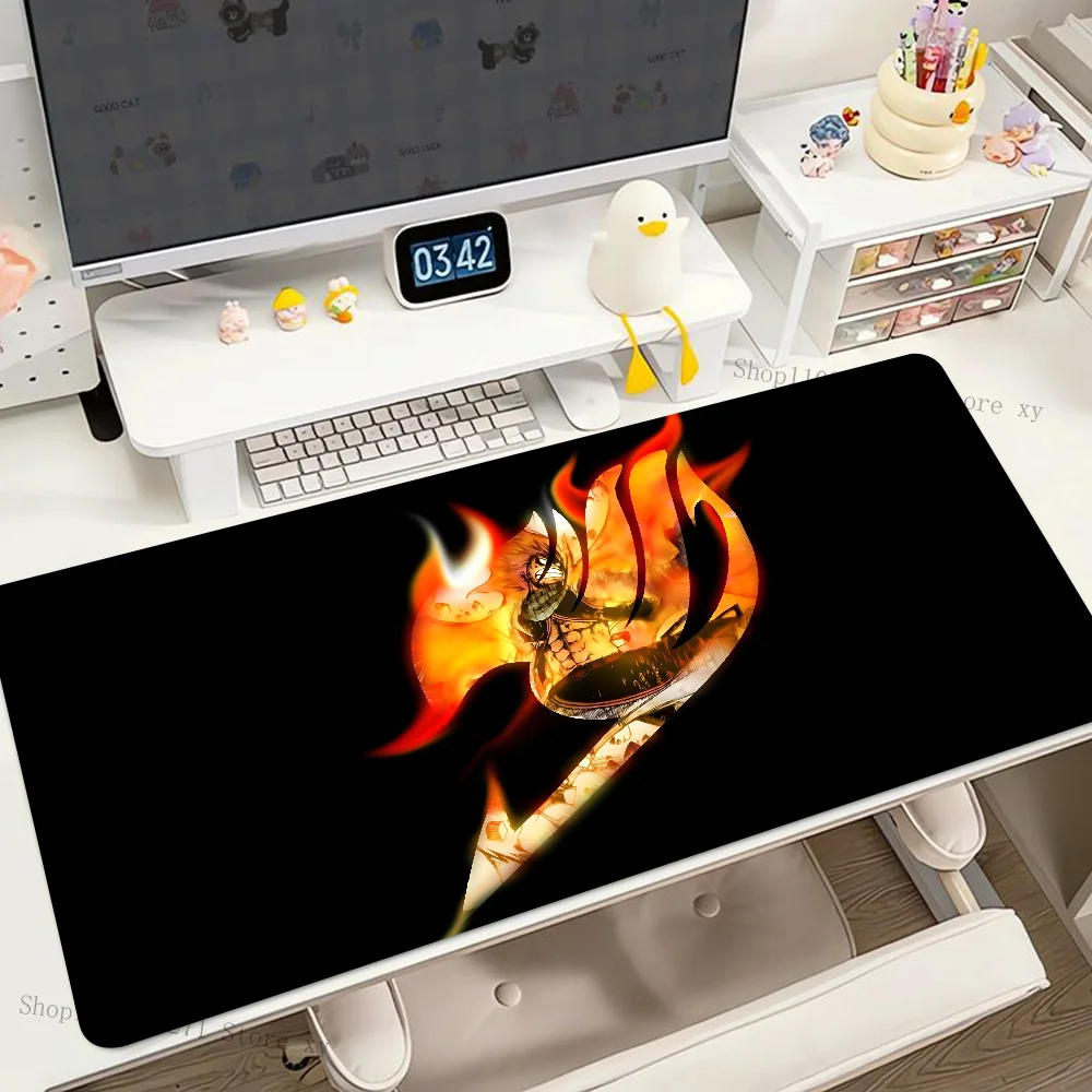 لوحة ماوس للألعاب كبيرة القفل ، ذيل أنيمي F-Fairy ، لوحة ماوس شعار ، لوحة مفاتيح الكمبيوتر حصيرة طاولة مكتب