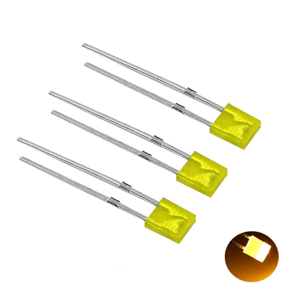 Super Bright 2x3x4 Square 5-Color Short-LEG Light-Emitting Diode LED In-Line Lamp Beads