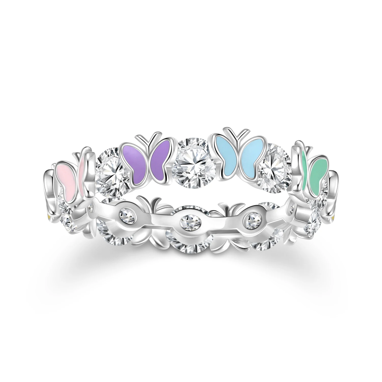 

Valentine's Day Hot Colored Butterfly Zircon 925 Sterling Silver Ring Love Forever Birthday Gift for for Women Fine Jewelry