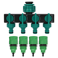 DN20 DN25 FNPT 4 Way Garden Hose Faucet Splitter with 1/4in Quick Connector Irrigation Fitting Garden Irrigation Accessories
