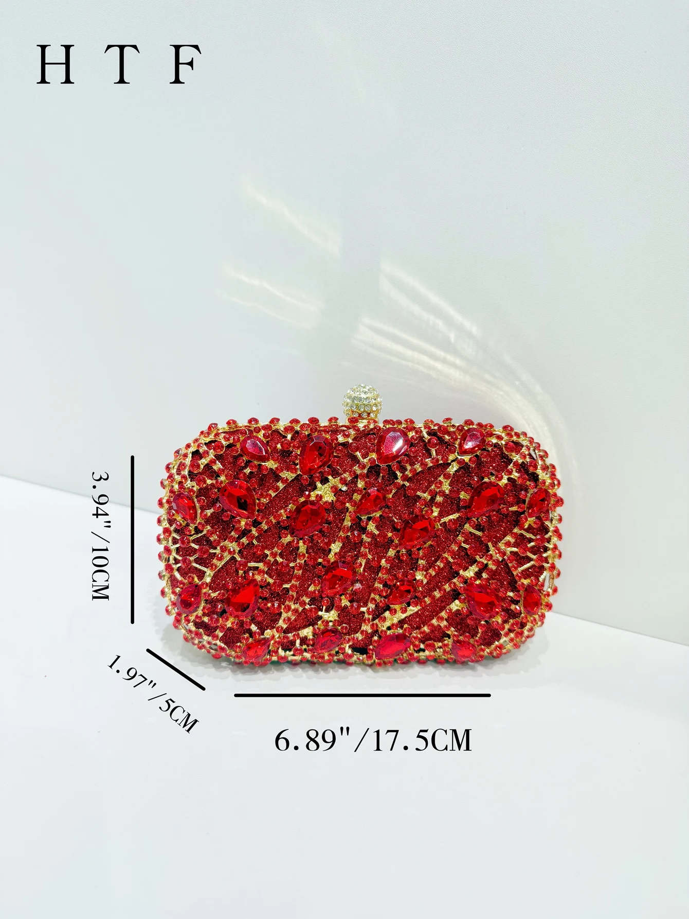 Women Red Crystal Evening Bags Lady Stone Handbag Bridal Diamond Clutch Purse Female Metal Minaudiere Wedding Party Clutches Bag - Image 6