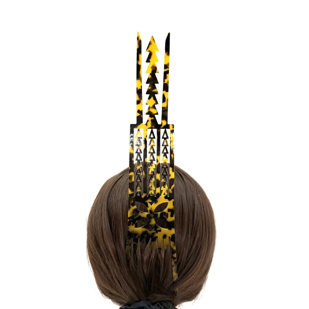 

Hot Samoa Selu Traditional Combs Classic Tribal Chief Design Men Women Hair Combs Black White Color Hair Clip For Samoan