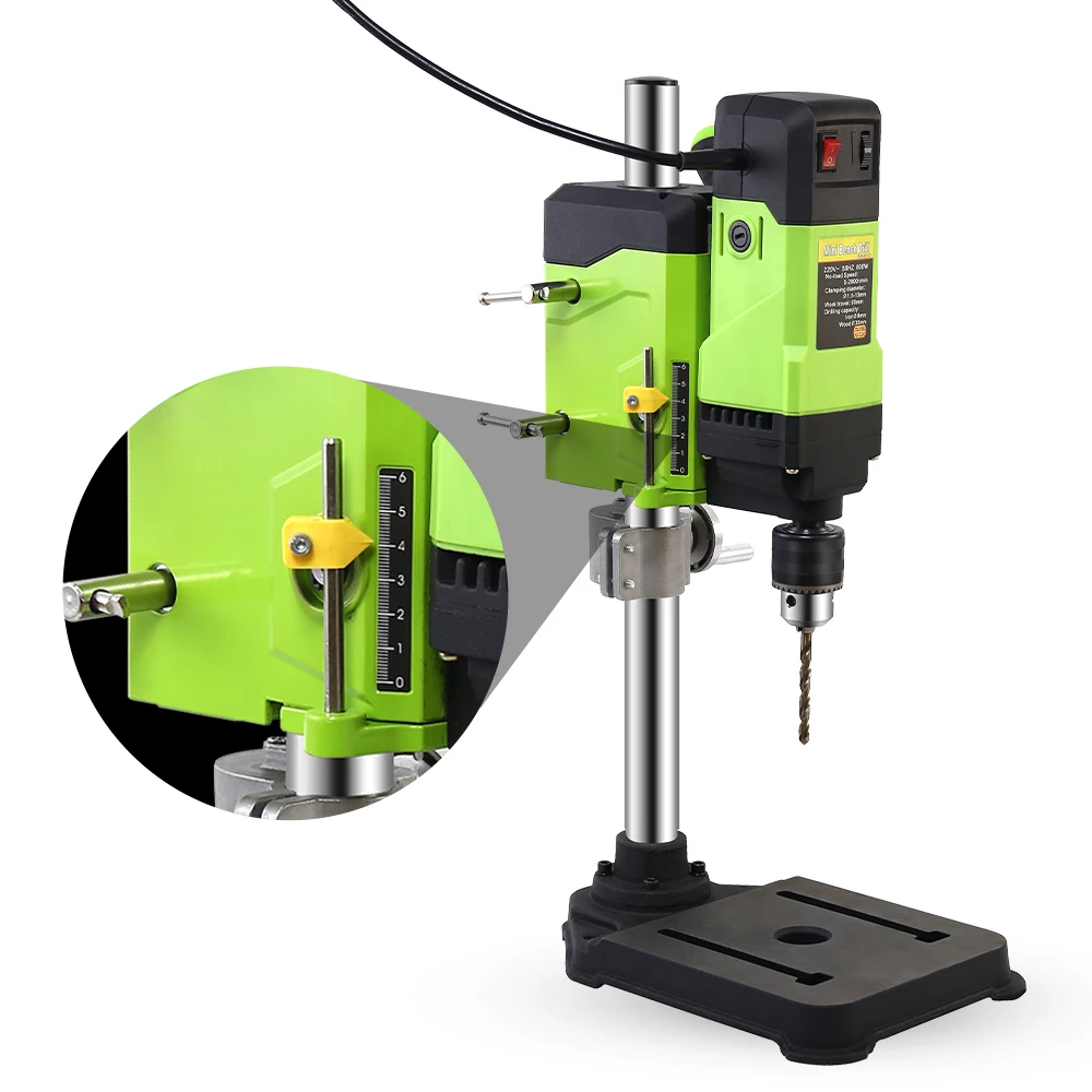 Allsome BG-5167 Bench Drill Press,Variable Speed Benchtop Drill Machine,6-Speed,Green