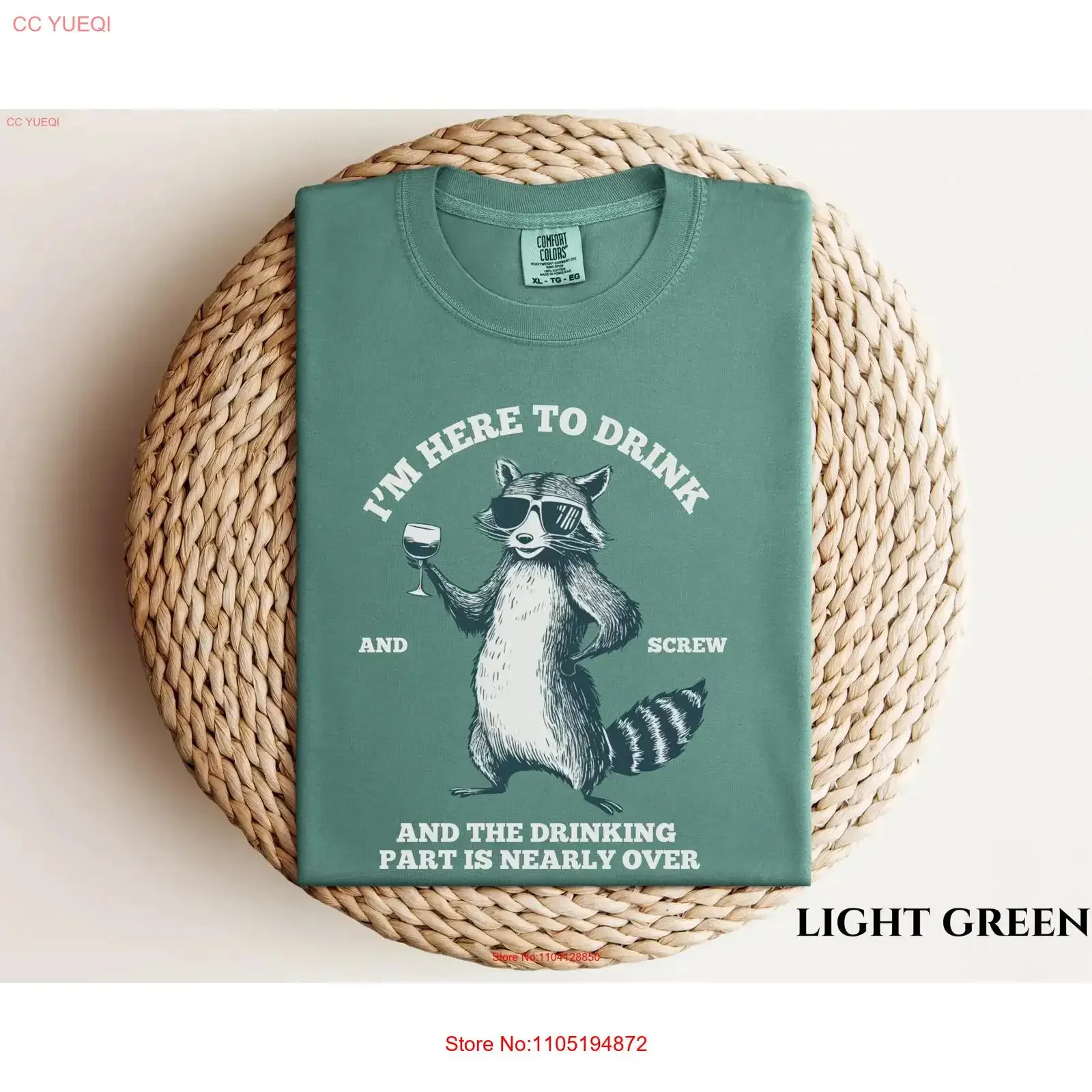 شرب ومسمار الراحة اللون تي شيرت محرج خمر الراكون مضحك الكبار الجنرال Z ميمي المزحة GifT تبادل القمامة الباندا نكتة #1