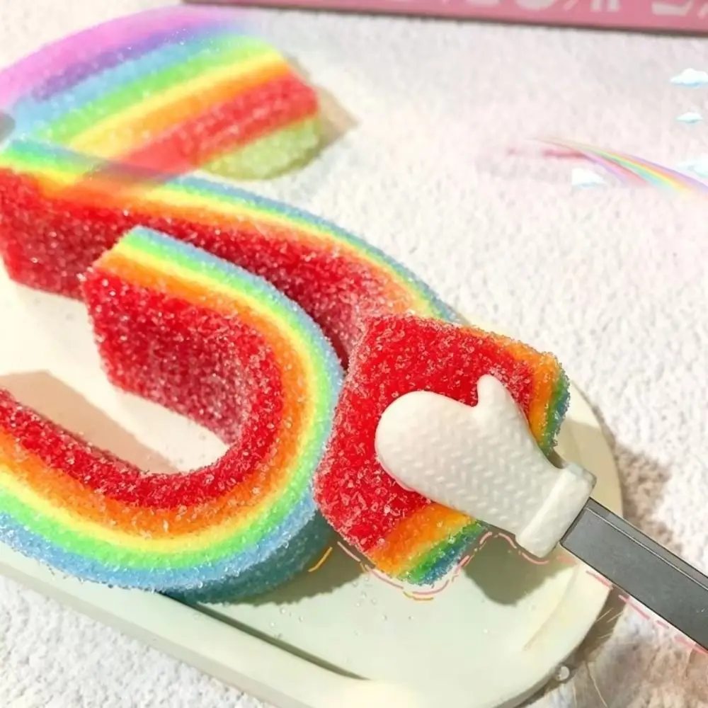 Hand Relax Rainbow Candy Squeeze Toy Food Shape Kneading Rainbow Strip Fidget Toys Stretchable Material Slow Rebound