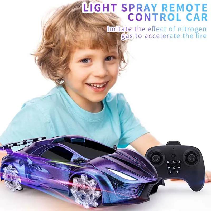 RC Stunt Car 2,4G 4WD reloj Sensor de gestos vehículo de Control remoto 360 grados Flip simulación Spray noche brillo efecto modelos juguete