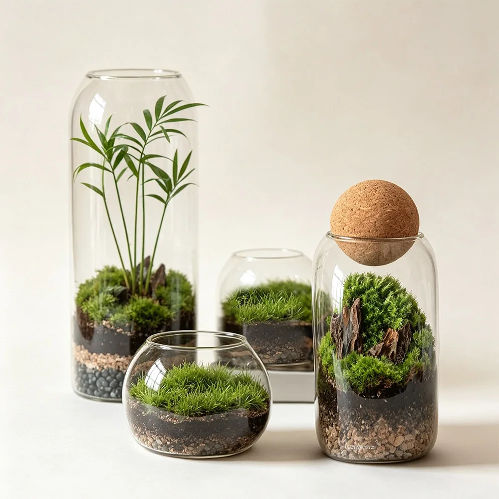 Glass Terrarium Containers Plant Glass Terrarium for Home Garden Desktop Display Moss Glass Flower Garden Pots & Planters