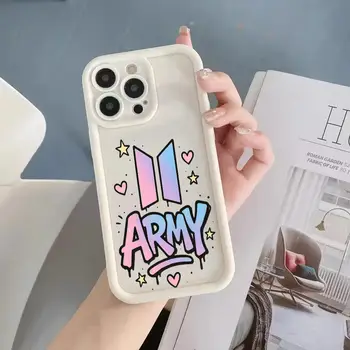 FUNDA 手機殼 K-POP 手機殼 適用於 iPhone 16 12 13 B-BT21S 14 15 Pro Max Plus 鏡頭 時尚圓環 8 最佳銷售 BTS iPhone手機殼 - №8
