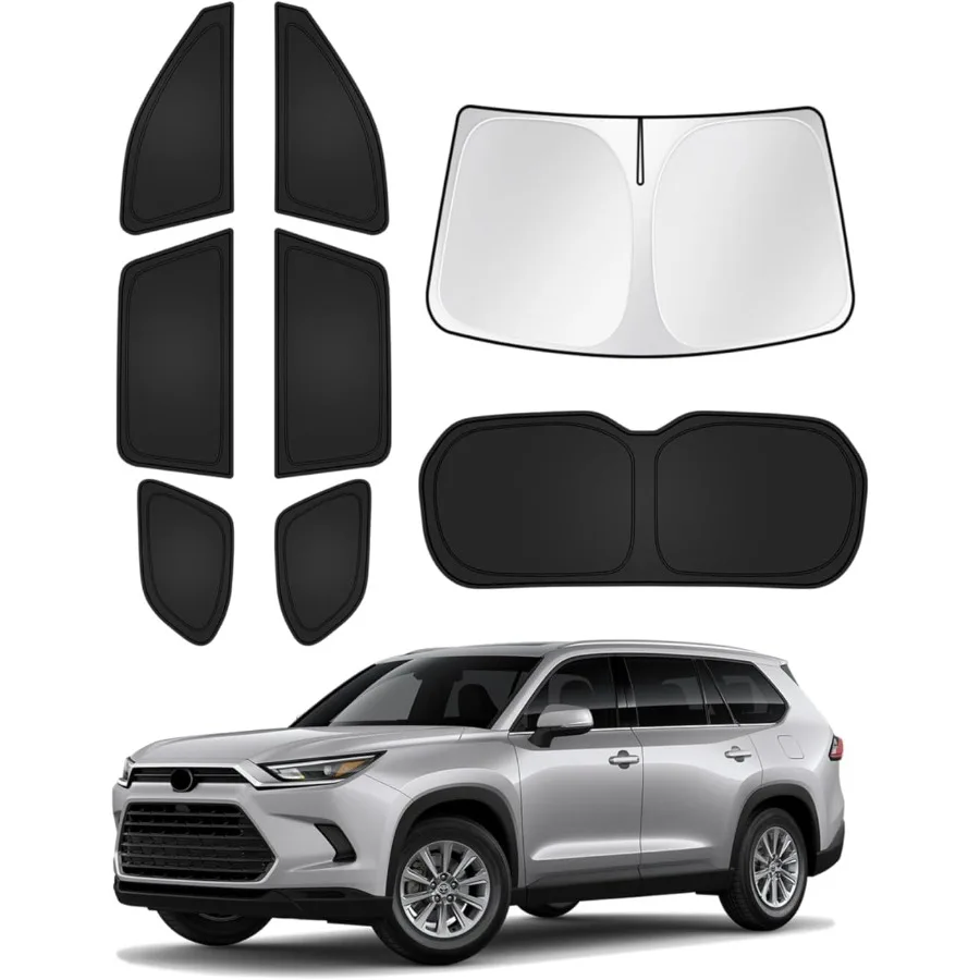 

Sunshades for 20242025 2026 Grand Highlander Accessories Windshield Sun Shade Side Rear Window Shade Cover Sun Visor Shield Pr