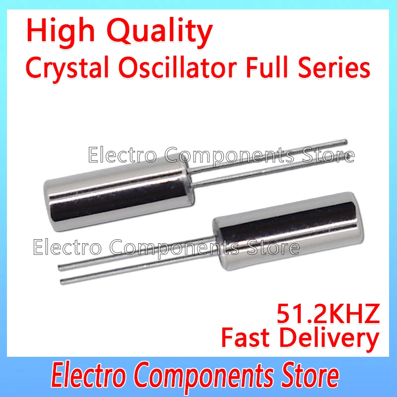 10PCS 3*8MM 51.2K 3*8 308 Cylindrical Crystal Oscillator 51.2kHZ KDS DT-38 51.200KHZ 3x8mm Cylinder Quartz Frequency Resonator