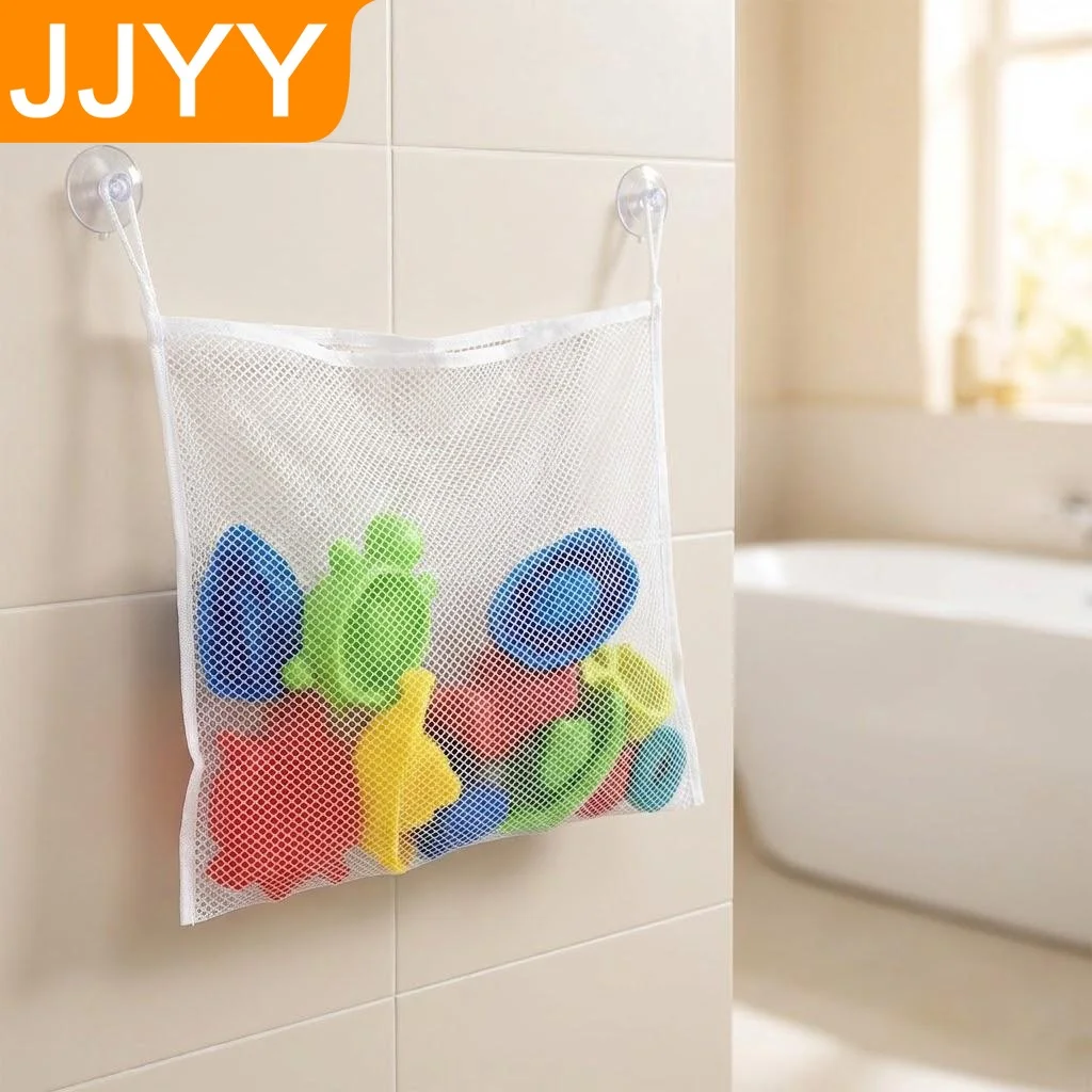 Kinder Badezimmer Aufbewahrungstasche Netz-Organizer PVC Spielzeug-Organizer Hängendes Netz Saugnapf Wannen-Spielzeugaufbewahrung