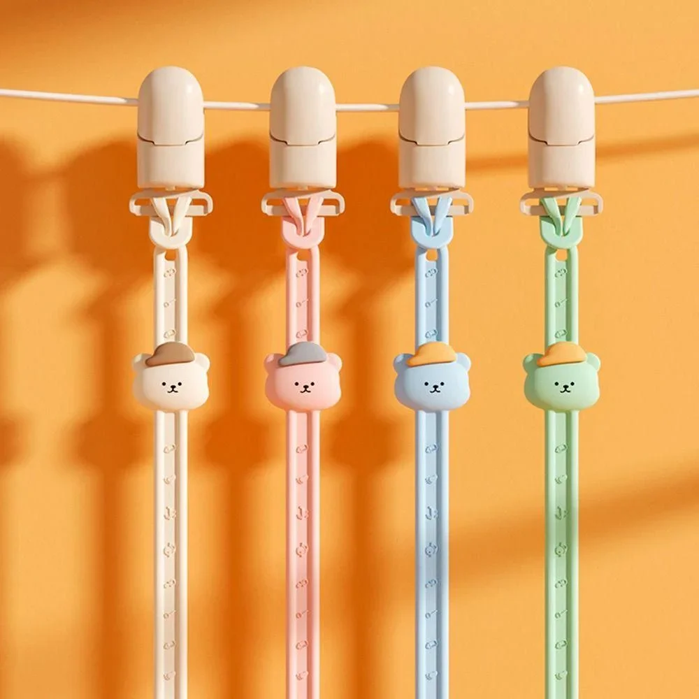 Nuevo osito cadena anticaída de silicona de calidad alimentaria, cadena antipérdida de goma Dental, antideslizante, resistente a mordeduras, juguetes cómodos para bebés