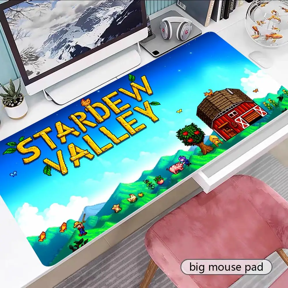 

S-Stardew Valley Pixel Cute Mouse Pad Gamer Keyboard Mouse Mat Rubber Cartoon Big Motbook Computer PC Mousepad