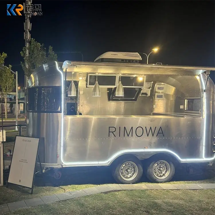 Hot Dog Pizza BBQ Ice Cream Cart Mobile Bar Concession Food Trailer Airstream Food Truck With Full Kitchen Restaurant Equipment