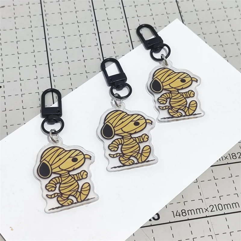 

New Snoopy Double Sided Acrylic Keychain Cute Cartoon Bag Pendant Backpack Decor Funny Accessories Gift for Friends