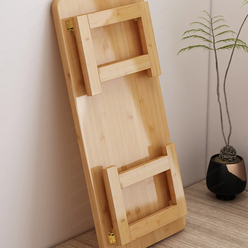 Kang table, coffee table, free folding low tea table, nanzhu tatami bay window, solid wood lazy home kang table balcony