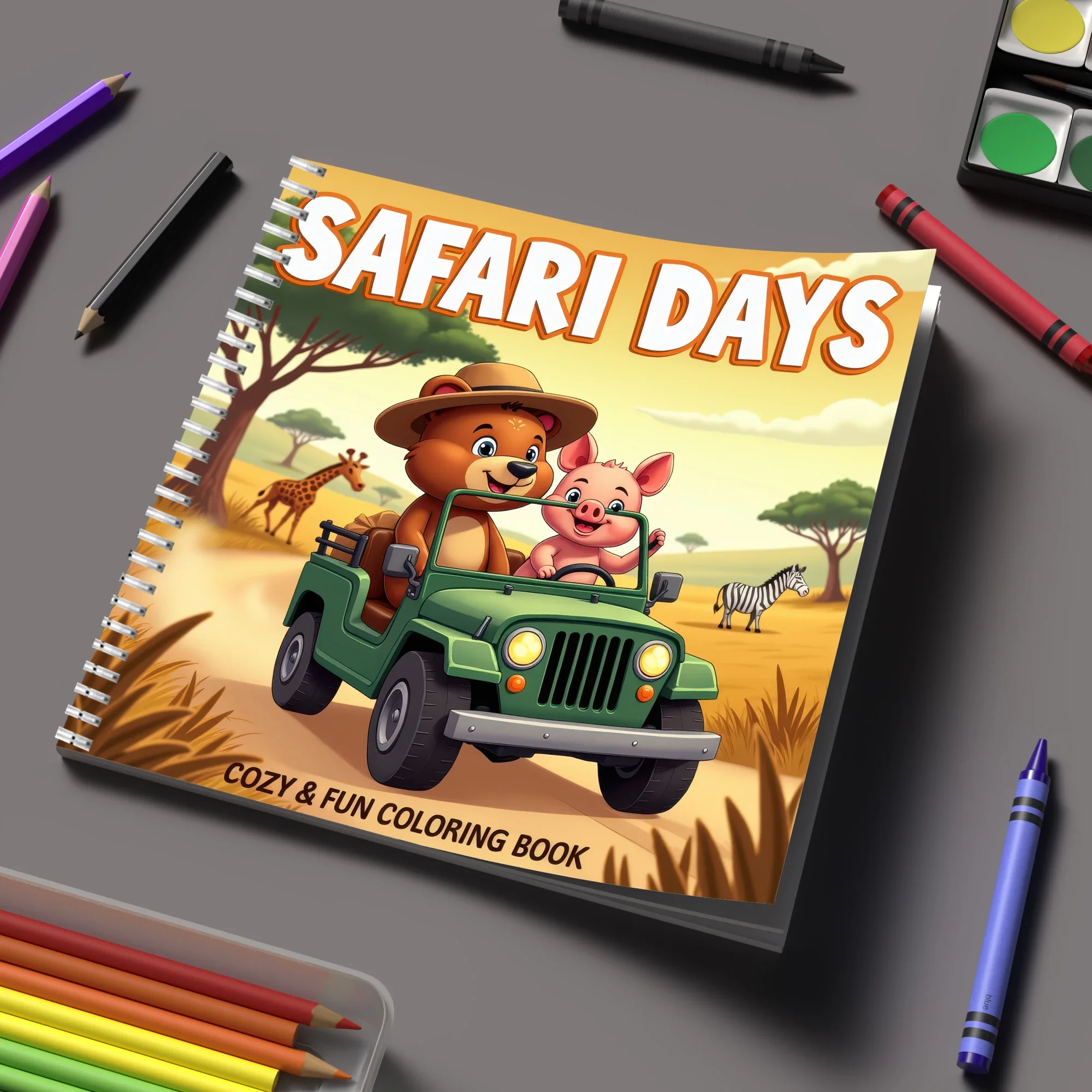Safari Days Bold-easy Patterns Coloring Book for Adults Cute Drawing Book Perfect Gift for Birthday Back to School Art Supplies